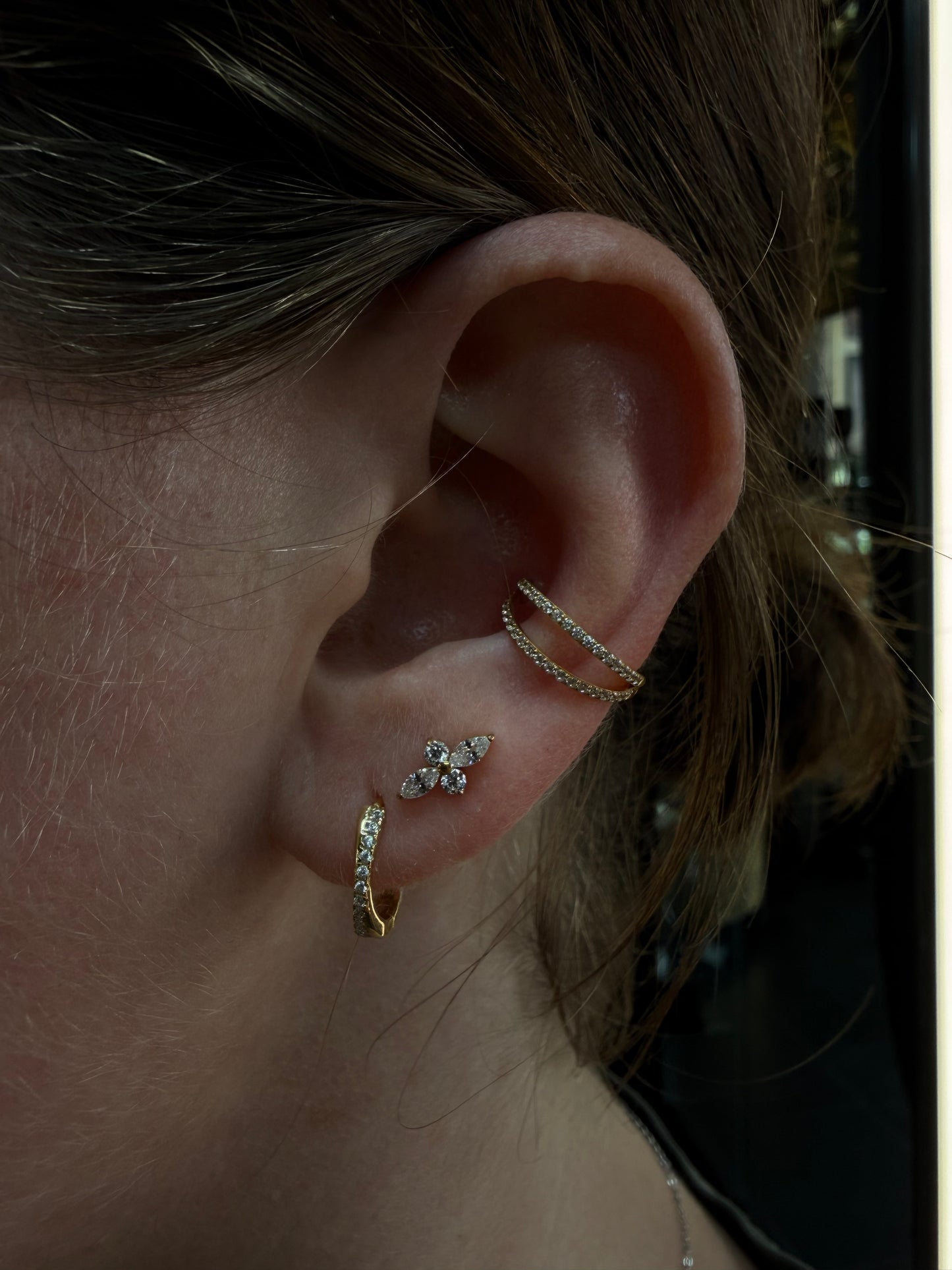 Labret strass fleur