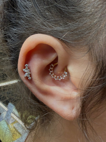 bijoux piercing titane ASTM F136 helix daith strass