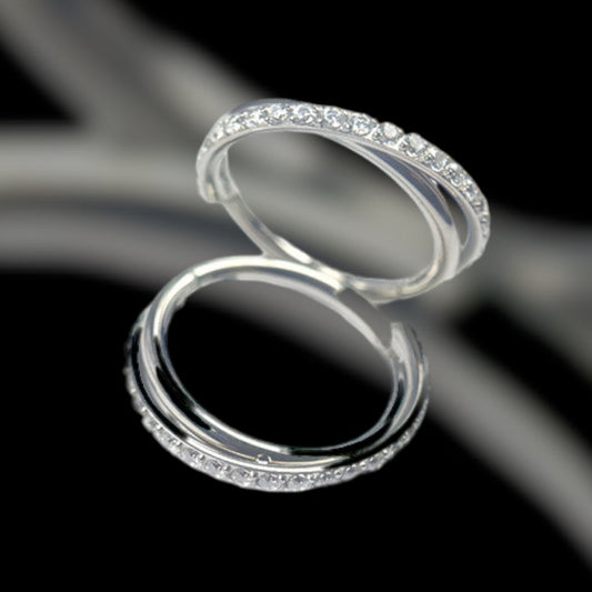 bijoux piercing anneaux croisés oreille strass silver titane