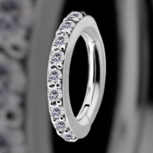 bijoux piercing anneau nombril strass silver titane