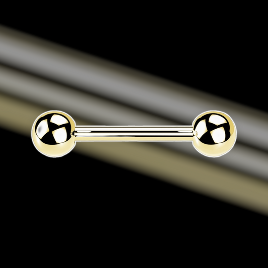 bijoux piercing barbel titane 1.6mm gold téton bouche langue