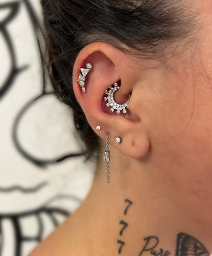 Anneau Daith Impérial Strass