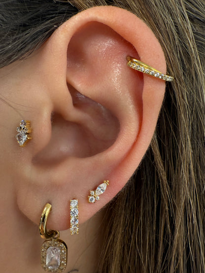 bijoux piercing titane ASTM F136 strass gold