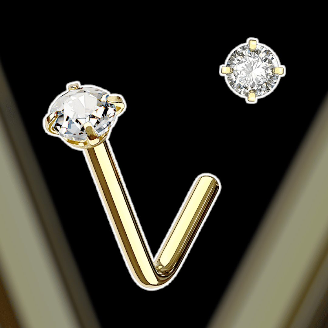 bijoux piercing titane costeel bijoux oreille gold strass nez stud narine