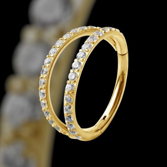 Anneau Double Strass