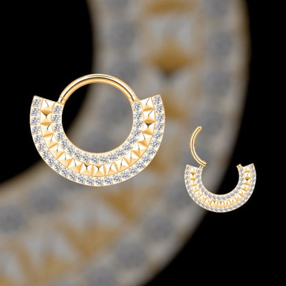 anneau daith titane gold strass qualité oreille