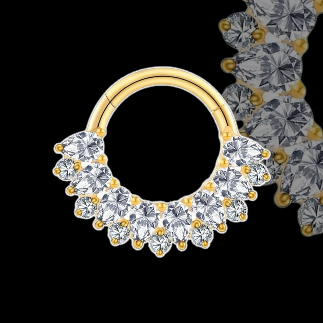 anneau daith nova titane gold strass
