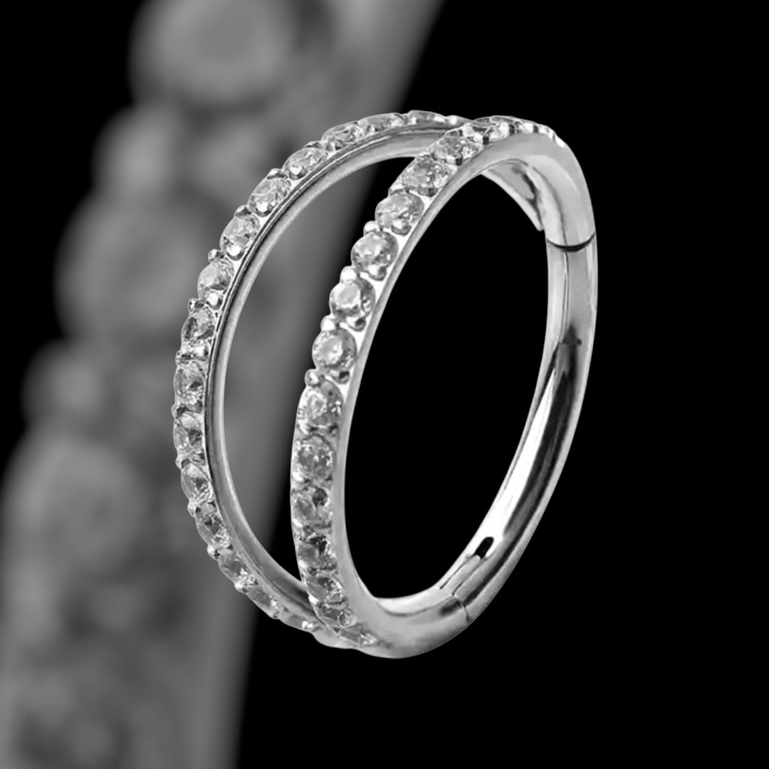 Anneau Double Strass