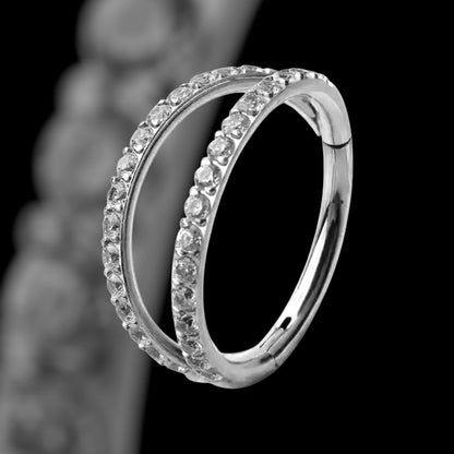 Anneau Double Strass