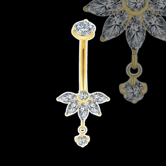 banane strass lily titane gold pampille