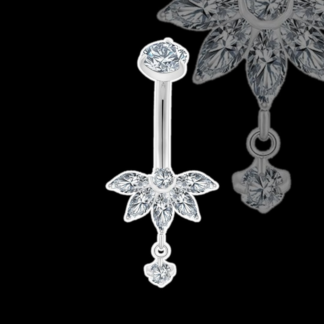 banane strass lily titane silver pampille