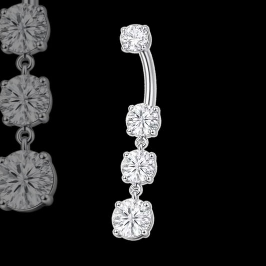 banane strass nombril pampille silver
