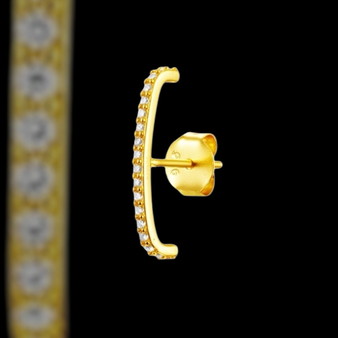 Boucle d'Oreille Barre Strass