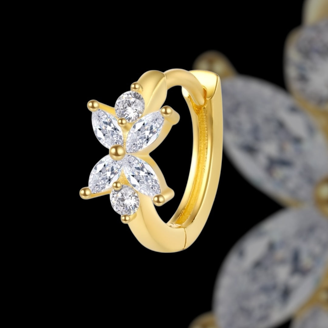 epis boucle oreille argent plaque or strass gold