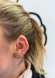 Labret Double Lune Strass