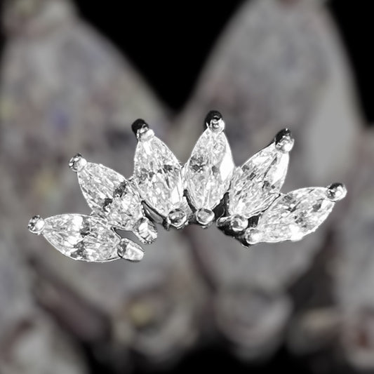 bijoux piercing en titane labret strass en lotus silver