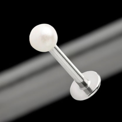 bijoux piercing labret silver perle titane