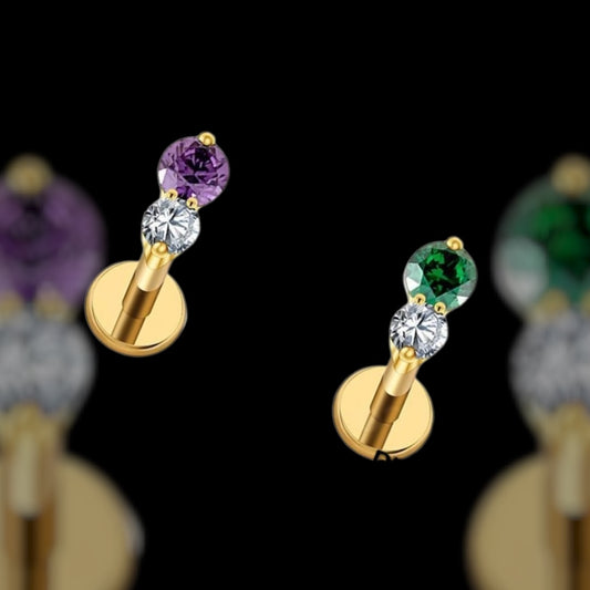 Labret Strass Double