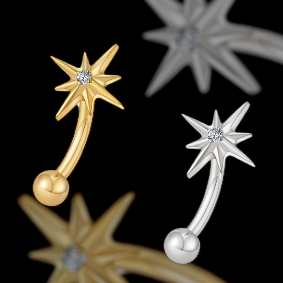 micro banane titane star strass gold silver